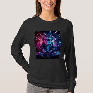 T-shirt Dj Avec Tête De Cube À La Fête Colorée Oa Eclectic