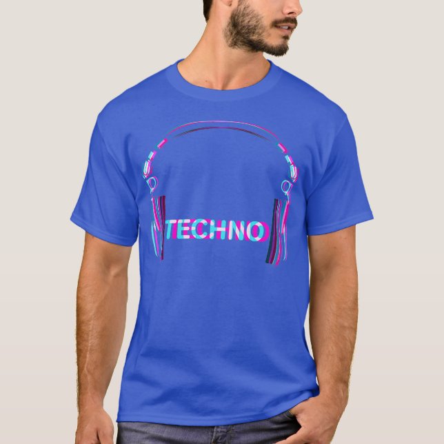 T-shirt DJ casque techno music disco festival (Devant)