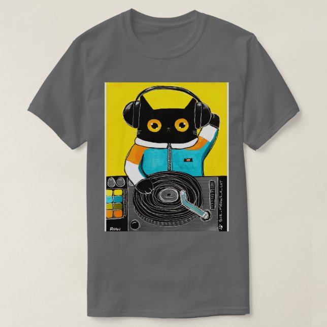 T-shirt DJ Cat (Design devant)