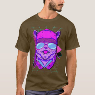 T-shirt DJ Cat Cute Music Cat Vaporwave Retro 1980 et