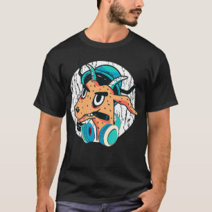 T-shirt DJ Chèvre cool avec casque Punk Chèvre Amour musiq