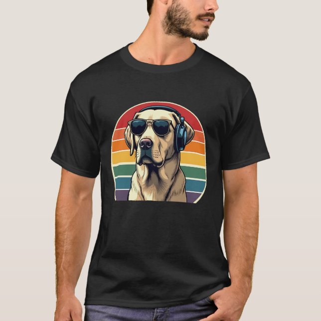 T-shirt DJ cool Labrador - Music Lover (Devant)