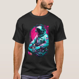 T-shirt DJ de l'astronaute rétro, DJing in Space, EDM cool