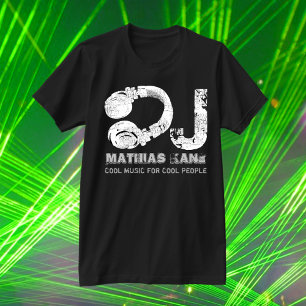 T-shirt DJ de musique cool noire et blanche