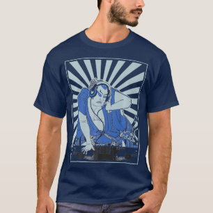 T-shirt DJ deejay et écouteurs Samurai jouer de la musique