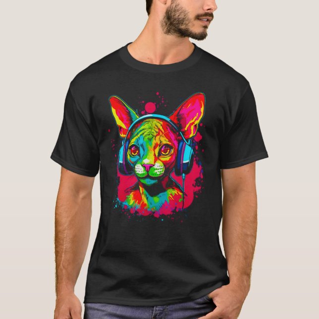T-shirt DJ Devon Rex Cat (Devant)
