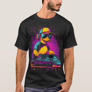 T-shirt DJ Duck avec casque - Vibes de la partie Neon Glit