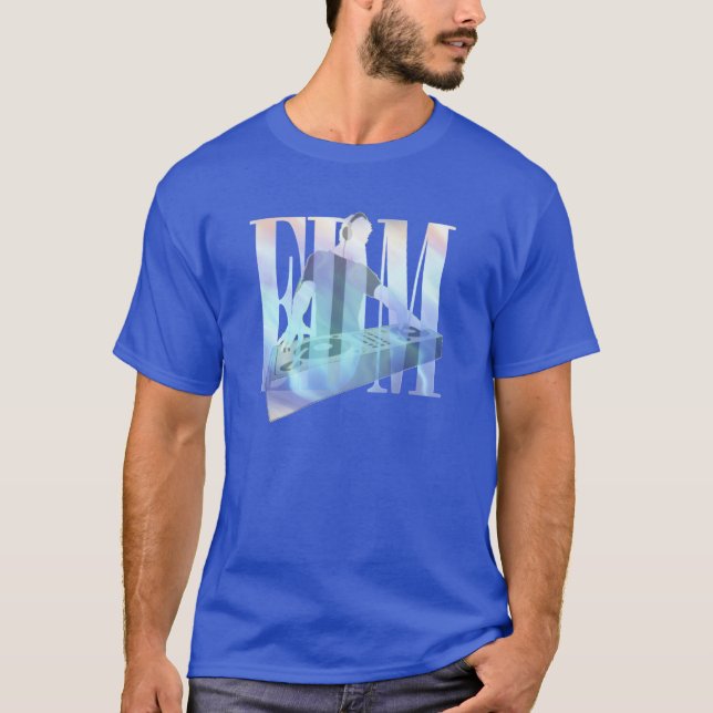 T-SHIRT DJ EDM BLEU ÉLECTRIQUE (Devant)