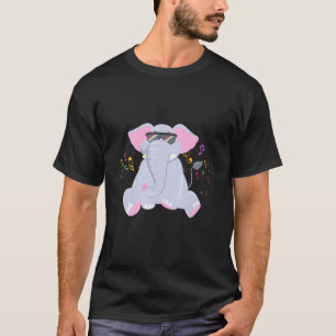 T-shirt Dj Elephant Animal Notes musicales Disco