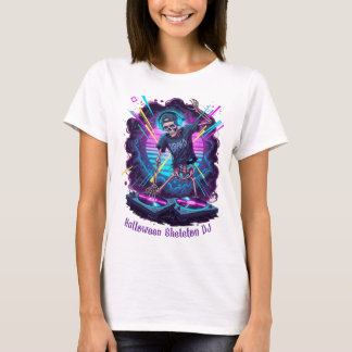 T-shirt DJ Halloween funky Skeleton avec Haunted Music Vib