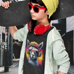 T-shirt DJ Llama cool avec casque