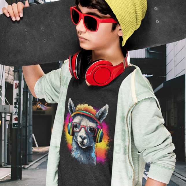 T-shirt DJ Llama cool avec casque (Créateur téléchargé)