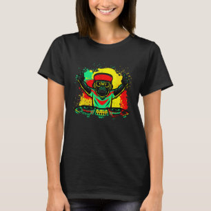 T-shirt DJ Monkey Music Party Amusants Lunettes de soleil 