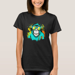 T-shirt DJ Monkey Music Party Fun Sunglaces Dance Party M