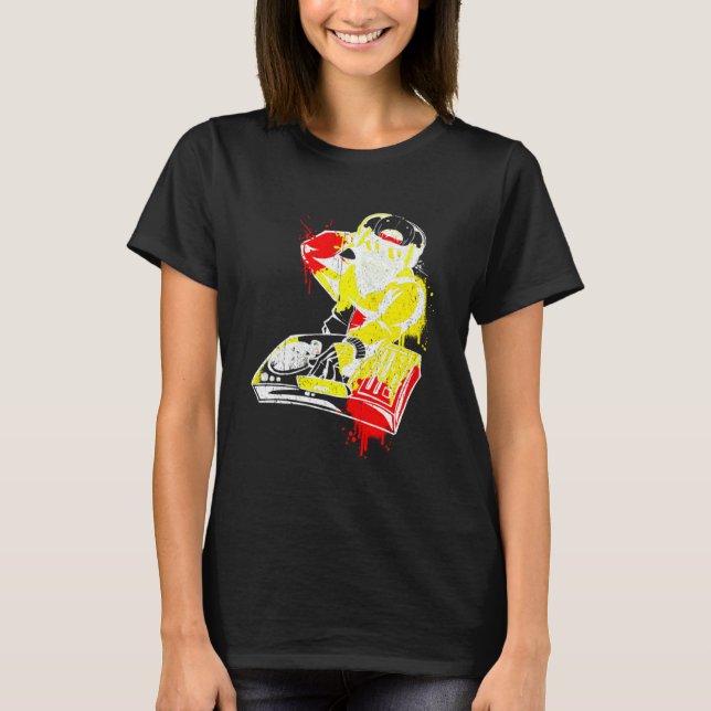 T-shirt DJ Monkey Music Party Fun Sunglaces Fun Dancing C (Devant)