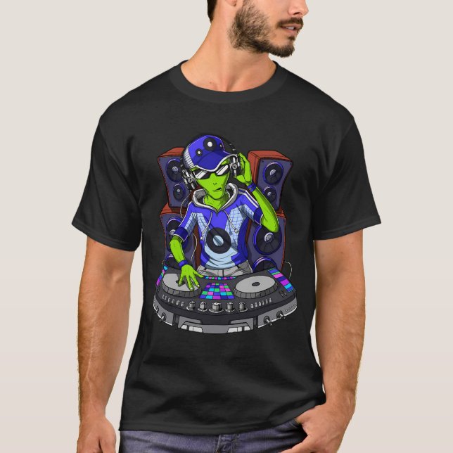 T-shirt DJ Musique Alien (Devant)