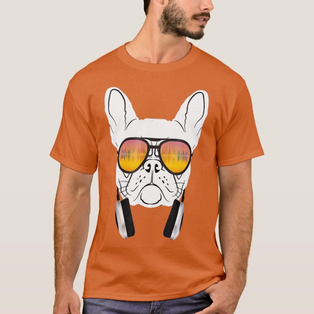 T-shirt DJ Musique cool French Bulldog pour Amoureux de le (Devant)