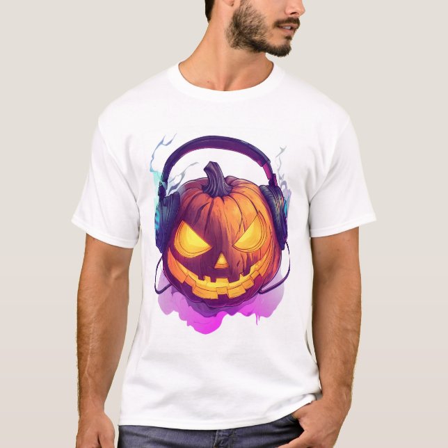 T-shirt DJ Party citrouille (Devant)