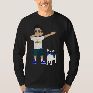 T-shirt Dj Pauly D Dabbing Avec Le Cool French Bulldog À S