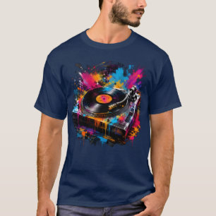 T-Shirt DJ Platine Tournante Color Splash