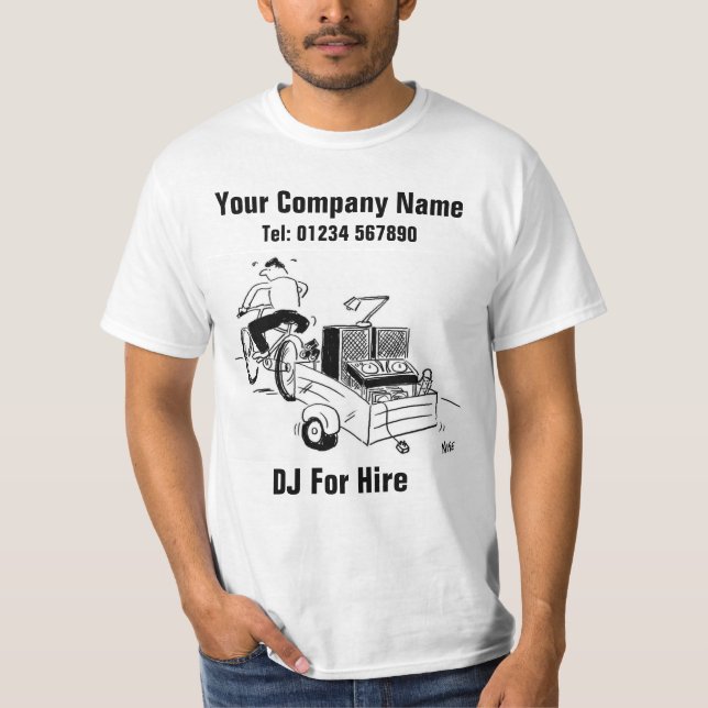 T-shirt DJ Pour l'embauche Caricature pour Personnaliser (Devant)