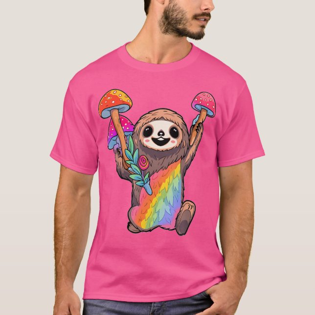 T-shirt Dj Psychedelique Rave Edm Happy Sloth (Devant)
