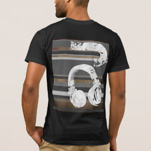 T-shirt DJ rayé noir et blanc