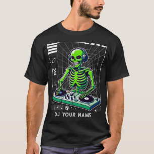 T-shirt DJ Skeleton au Tourne-disque Club Music DJ personn