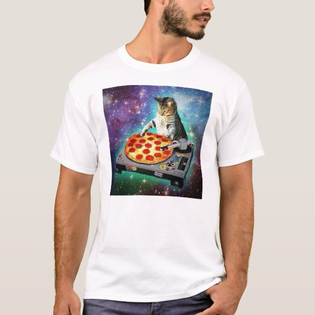 T-shirt DJ Space Cat tourne un peu de Za doux (Devant)