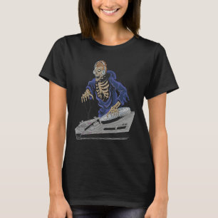 T-shirt DJ squelette de zombie Halloween