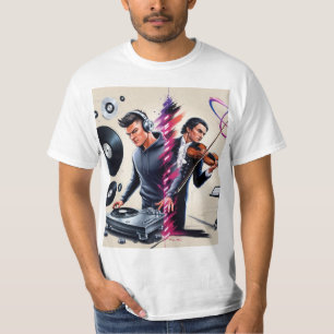 T-shirt Dj sur chemise imprimée