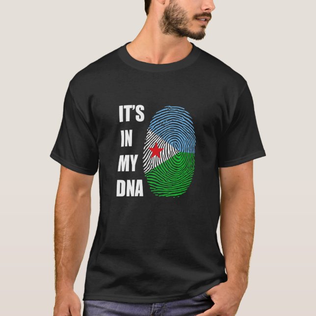 T-shirt Djibouti c'est dans mon ADN djiboutien empreintes  (Devant)