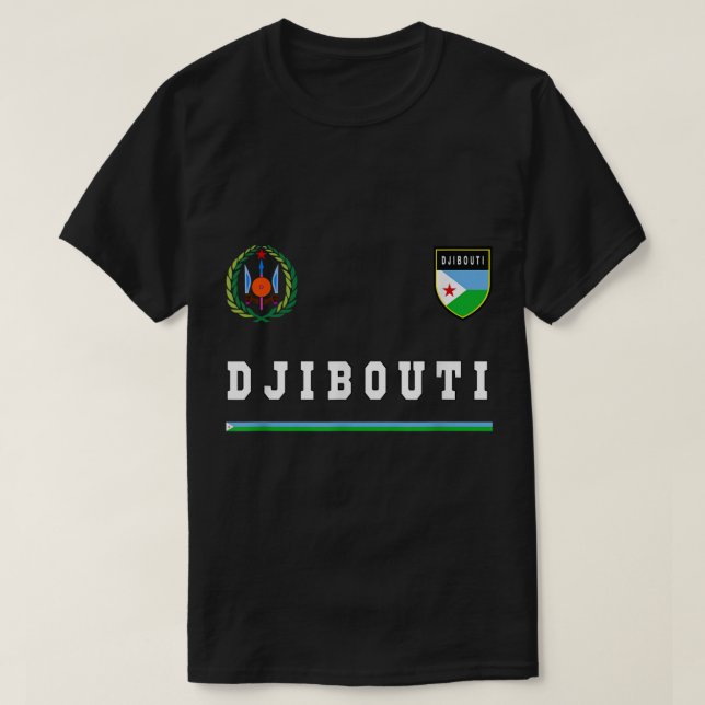 T-shirt Djibouti SportFootball Jersey Tee Drapeau Football (Design devant)