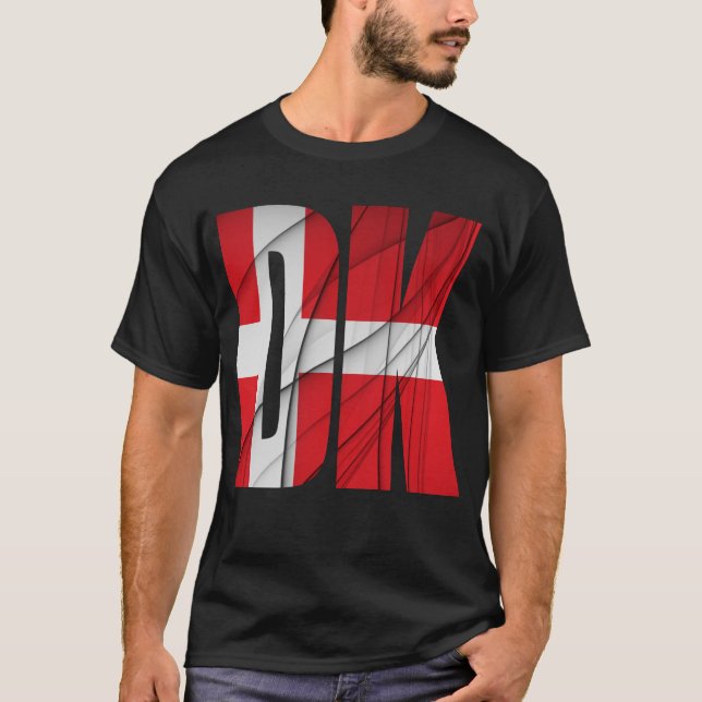 T-shirt DK - Drapeau du Danemark (Devant)