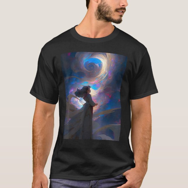 T-shirt DKH138 Sci fi Graphic  Bright Sky Wish (Devant)