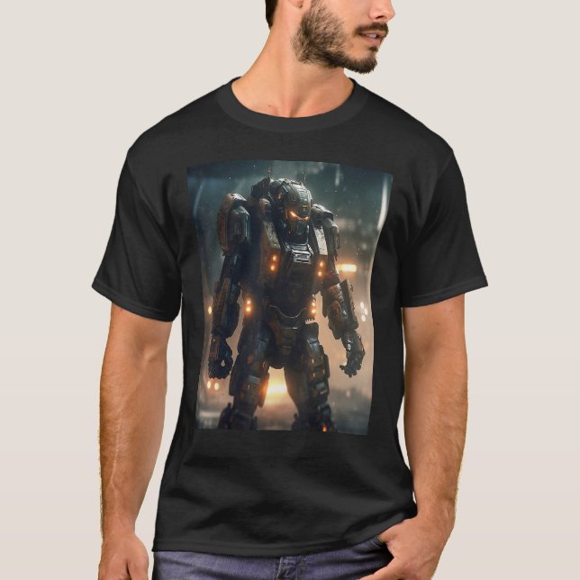 T-shirt DKH138 Sci fi Graphic  Heroshell Battle Armor (Devant)