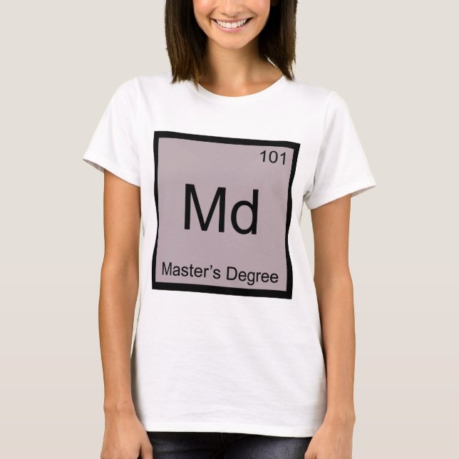 T-shirt DM - Pièce en t de symbole d'élément de chimie de (Devant)