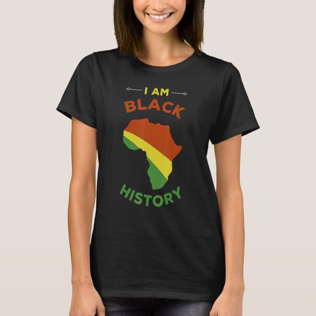 T-shirt DNA African American Pride Empowerment I am Black  (Devant)