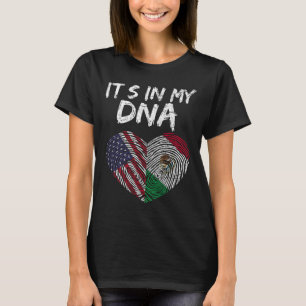 T-shirt Dna Drapeau Américain Usa Drapeau Mexicain Mexique