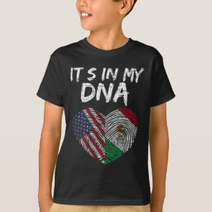 T-shirt Dna Drapeau États-Unis Américain Drapeau Mexicain