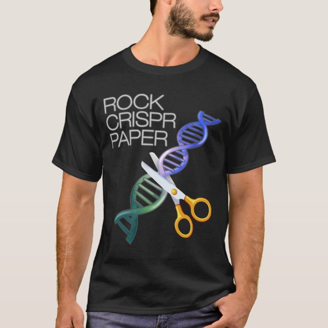T-shirt Dna Funny Rock Paper Crispr Genetic Science Race  (Devant)