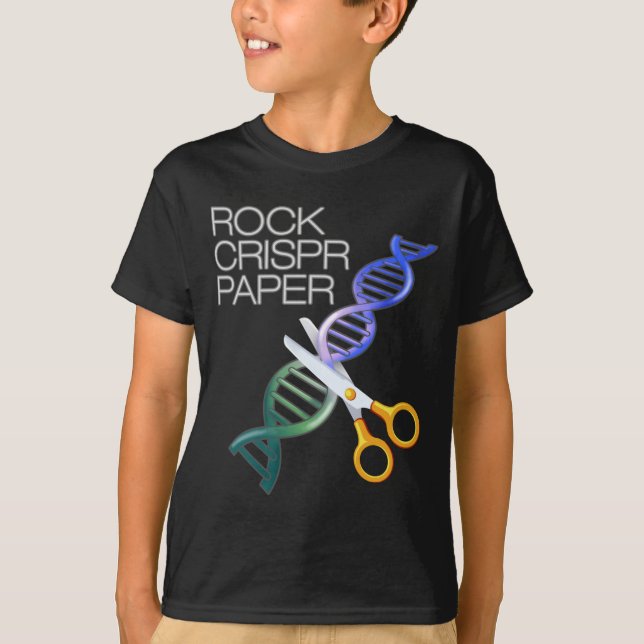 T-shirt Dna Funny Rock Paper Crispr Genetic Science Race  (Devant)