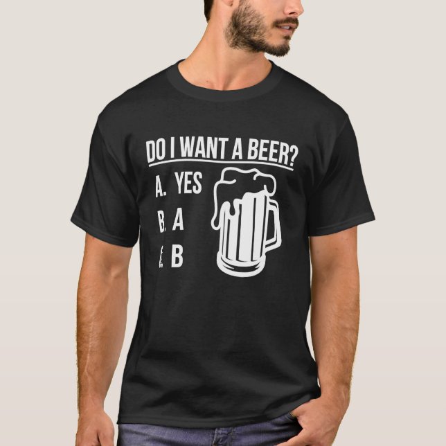 T-shirt Do i want a beer Green Lucky Shamrock St Patrick's (Devant)