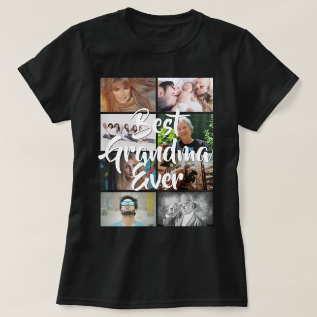 T-shirt DO-IT-YOURSELF 8 photo collage meilleure grand-mèr (Design devant)