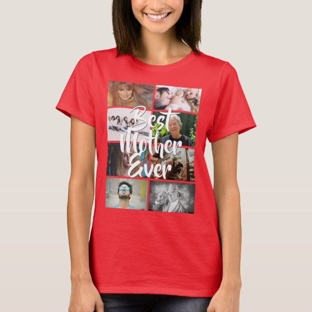 T-shirt DO-IT-YOURSELF 8 photo collage meilleure mère jama (Devant)