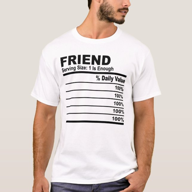 T-shirt do-it-yourself Friend Nutrition Facts Hommes Perso (Devant)