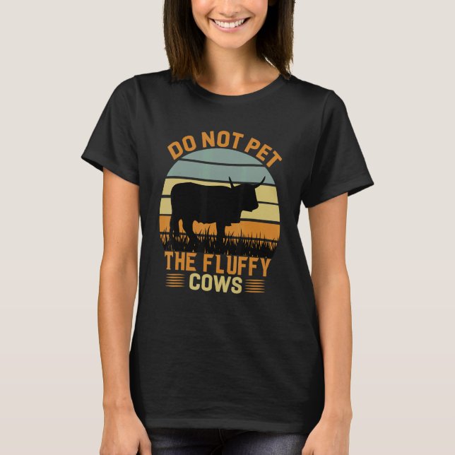 T-shirt Do Not Pet The Fluffy Cows Bison_3 (Devant)