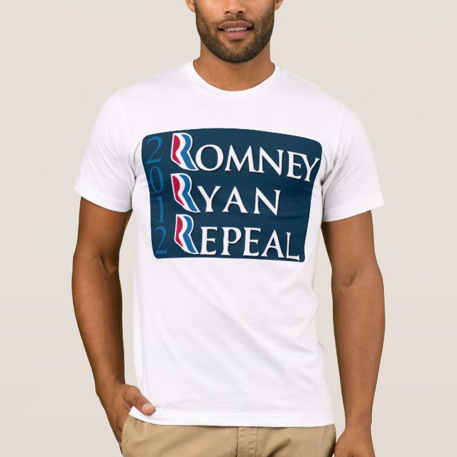 T-shirt d'Obamacare d'abrogation de Romney Ryan (Devant)