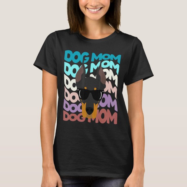 T-shirt Dobberman Maman Cool Retro Chien Maman (Devant)