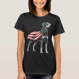 T-shirt Doberman 4 juillet Drapeau américain Dobie Chien
